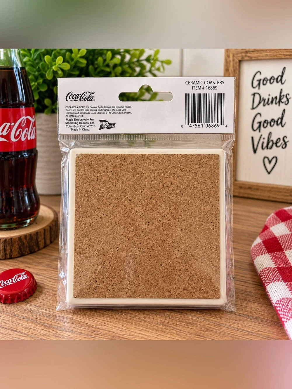 🥤 Coca-Cola Ceramic Coasters – Set of 3 ❤️